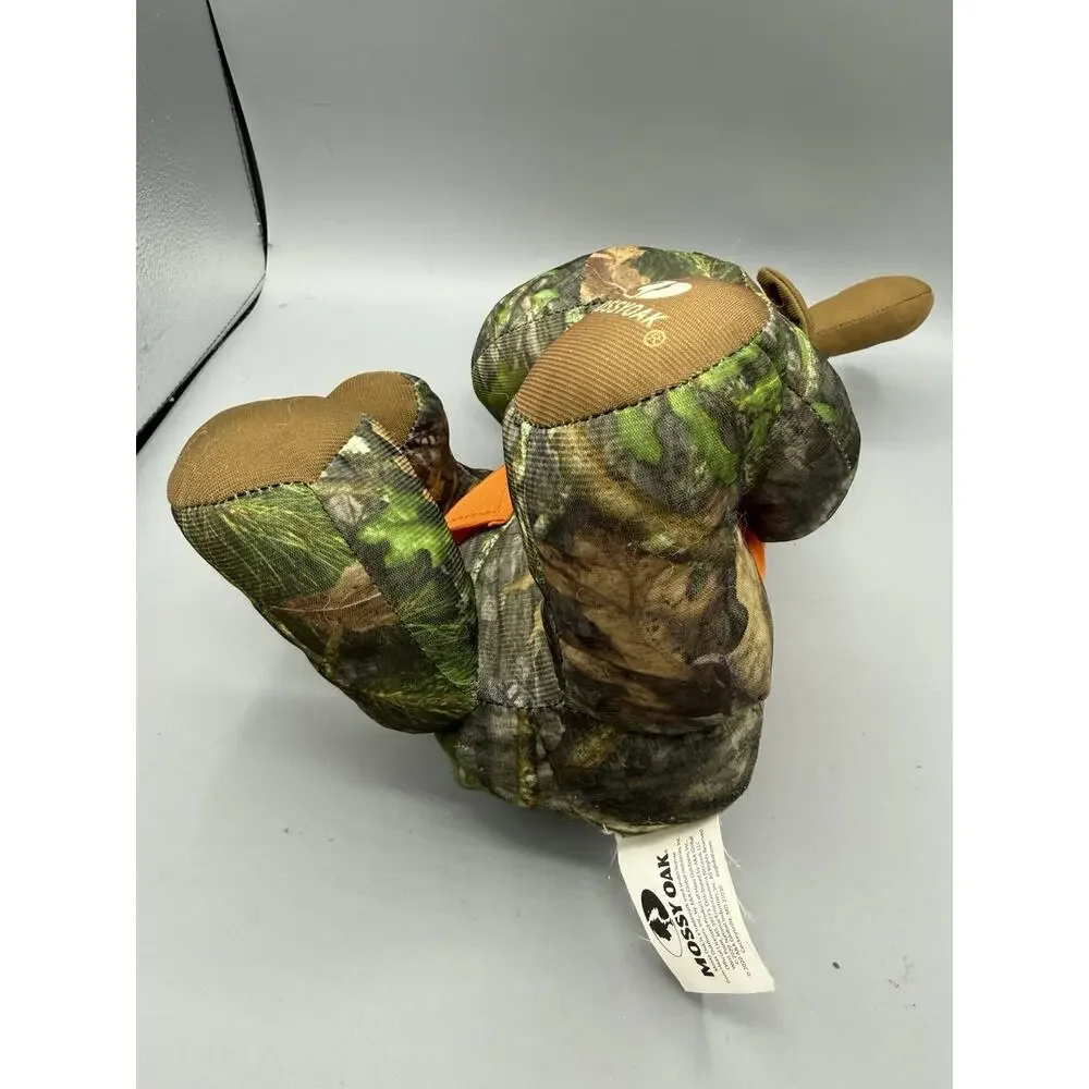 Mossy Oak Camo Moose Plush Stuffed Animal Orange Vest Hunting Toy